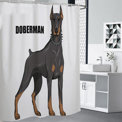 Doberman Pinscher Print Premium Shower Curtain