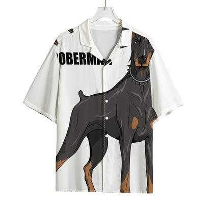 Doberman Pinscher Print Rayon Hawaiian Shirt
