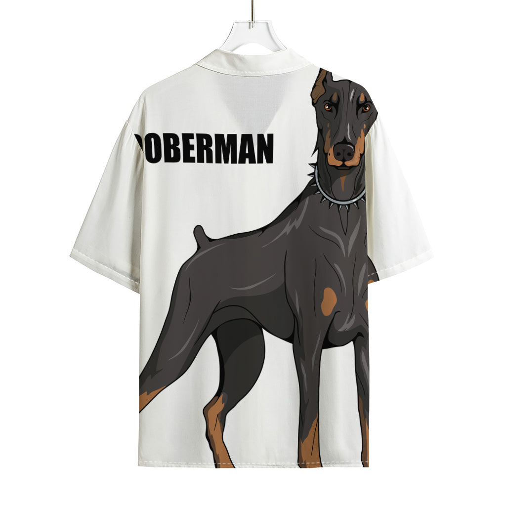 Doberman Pinscher Print Rayon Hawaiian Shirt