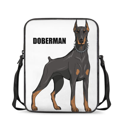 Doberman Pinscher Print Rectangular Crossbody Bag