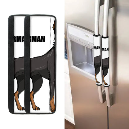 Doberman Pinscher Print Refrigerator Handle Covers