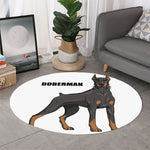 Doberman Pinscher Print Round Rug