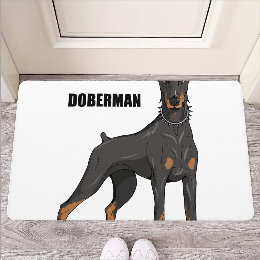 Doberman Pinscher Print Rubber Doormat