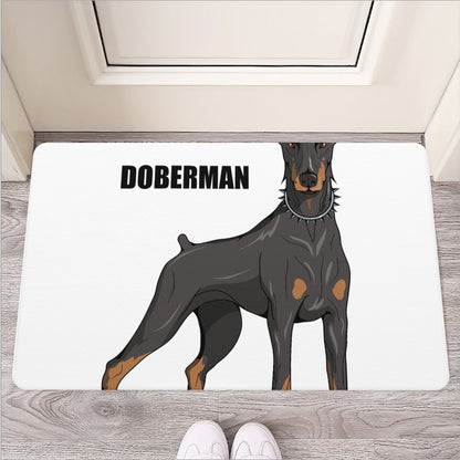 Doberman Pinscher Print Rubber Doormat