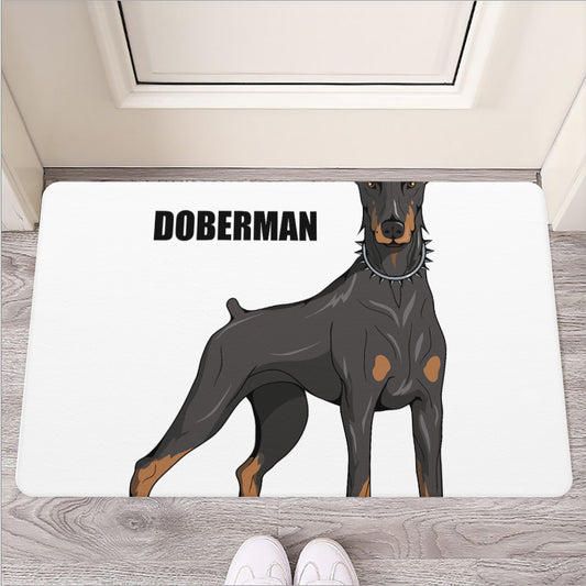 Doberman Pinscher Print Rubber Doormat
