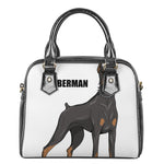 Doberman Pinscher Print Shoulder Handbag