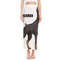 Doberman Pinscher Print Side Slit Maxi Skirt