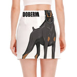 Doberman Pinscher Print Side Slit Mini Skirt