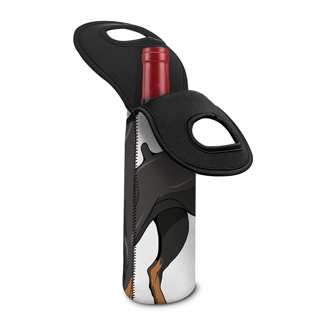 Doberman Pinscher Print Single Neoprene Wine Tote