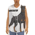 Doberman Pinscher Print Sleeveless Baseball Jersey