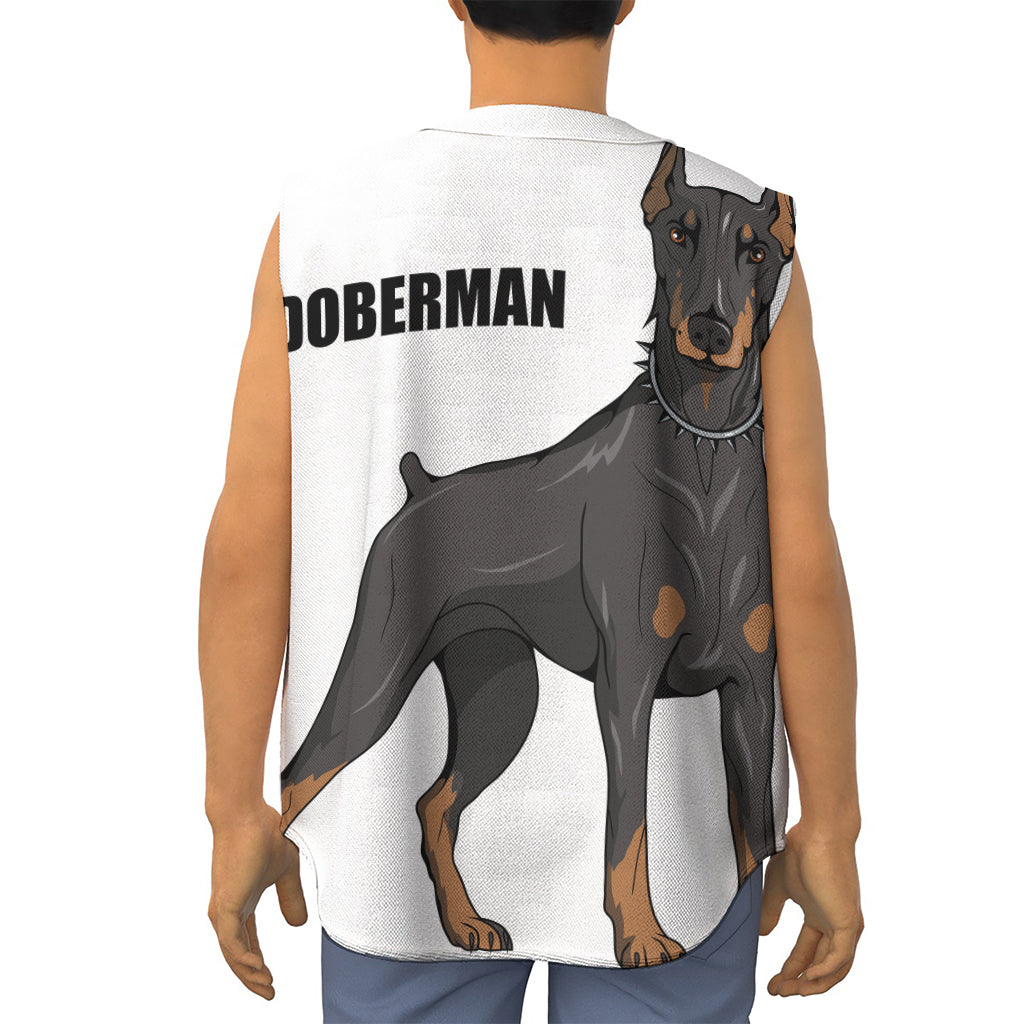 Doberman Pinscher Print Sleeveless Baseball Jersey