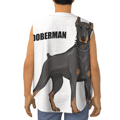 Doberman Pinscher Print Sleeveless Baseball Jersey