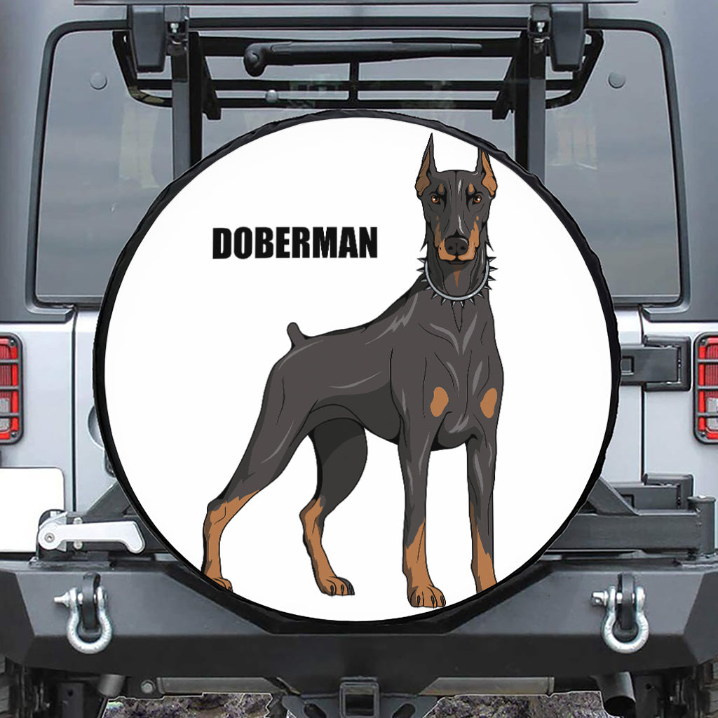 Doberman Pinscher Print Tire Cover