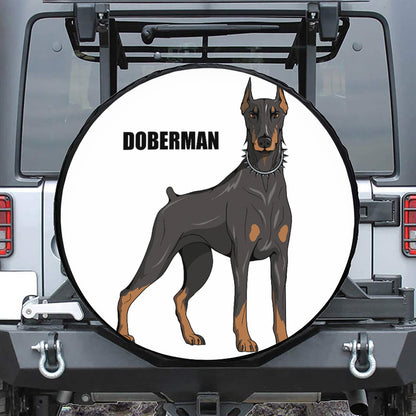 Doberman Pinscher Print Tire Cover