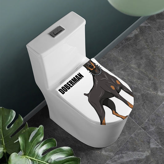 Doberman Pinscher Print Toilet Lid Cover