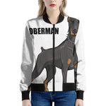 Doberman Pinscher Print Women's Bomber Jacket