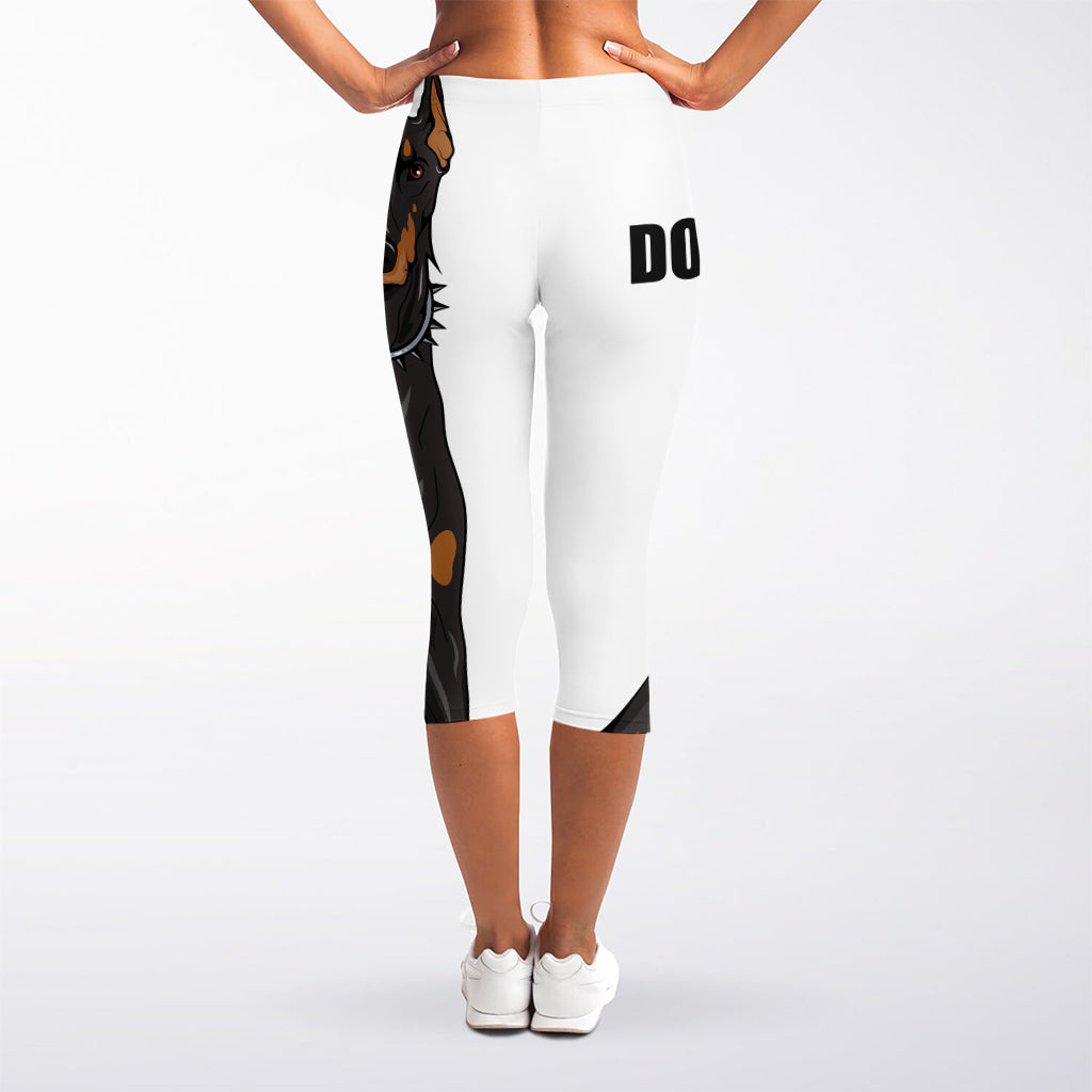 Doberman Pinscher Print Women's Capri Leggings
