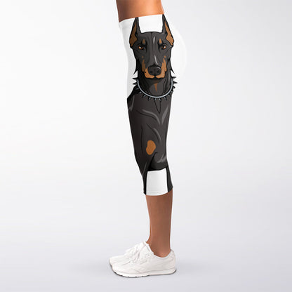 Doberman Pinscher Print Women's Capri Leggings