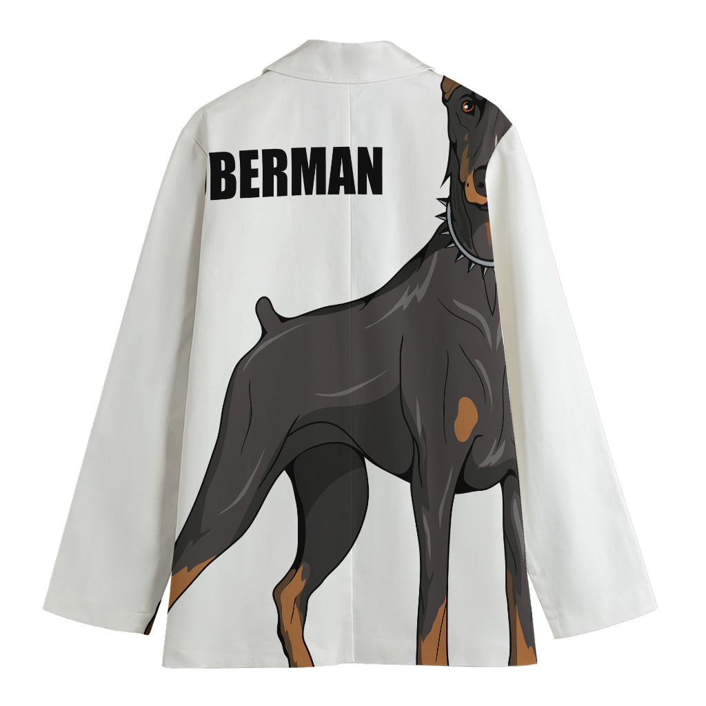 Doberman Pinscher Print Women's Cotton Blazer