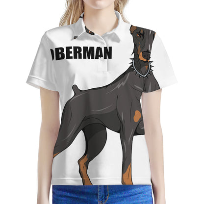 Doberman Pinscher Print Women's Polo Shirt