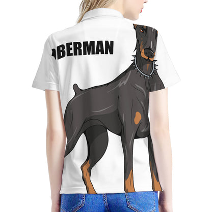 Doberman Pinscher Print Women's Polo Shirt