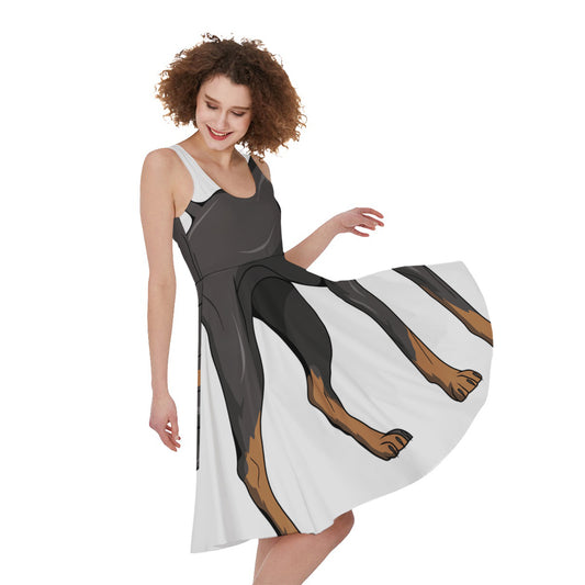 Doberman Pinscher Print Women's Sleeveless Dress