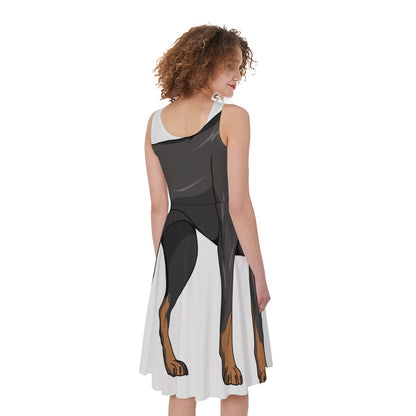Doberman Pinscher Print Women's Sleeveless Dress