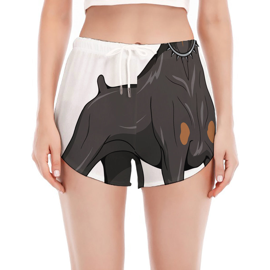 Doberman Pinscher Print Women's Split Running Shorts