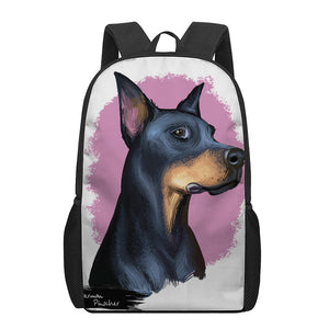 Dobermann Portrait Print 17 Inch Backpack