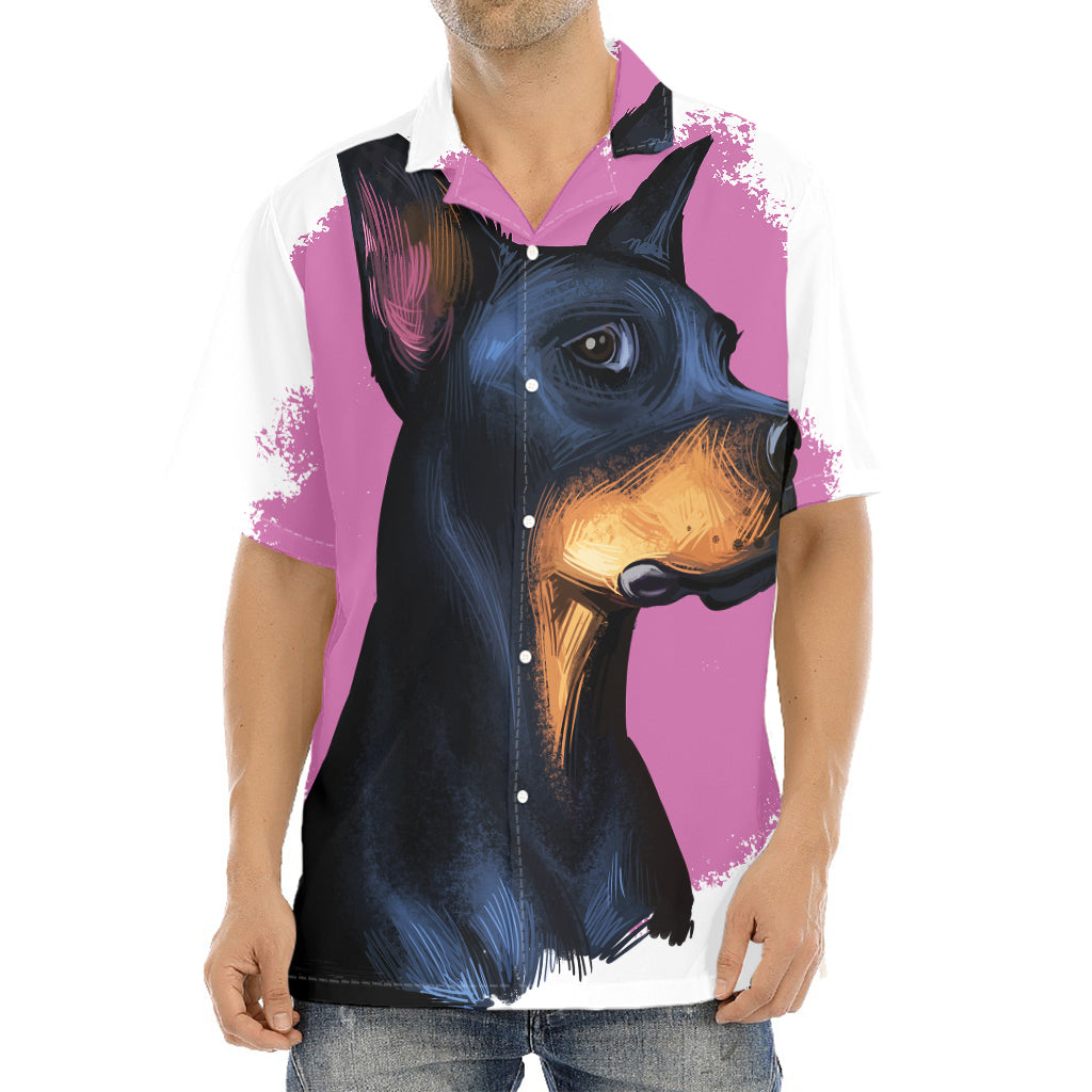 Dobermann Portrait Print Aloha Shirt