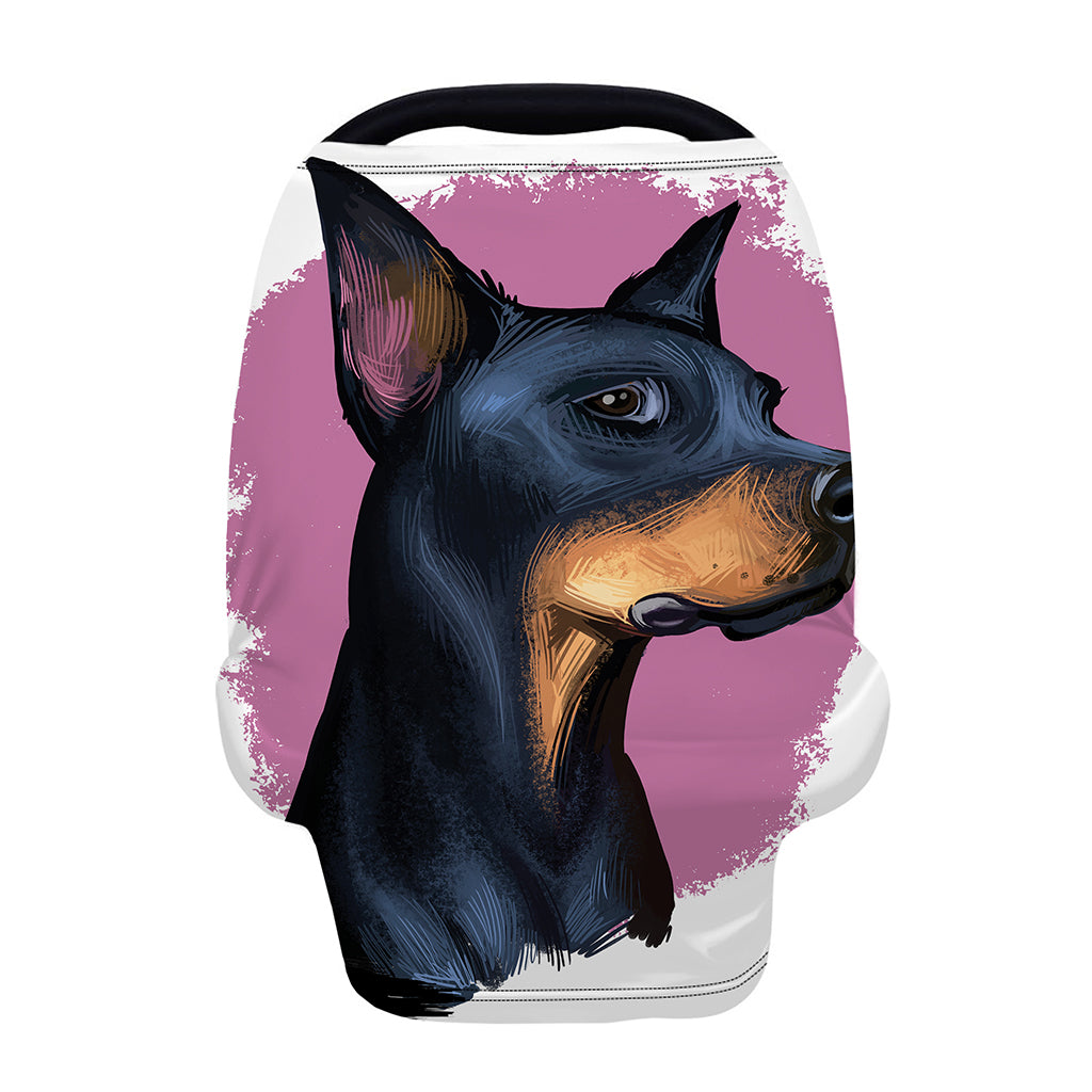 Dobermann Portrait Print Baby Seat Cover