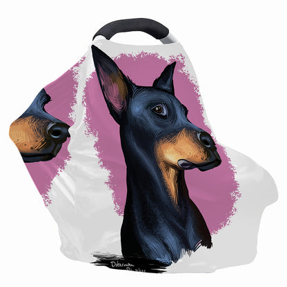 Dobermann Portrait Print Baby Seat Cover