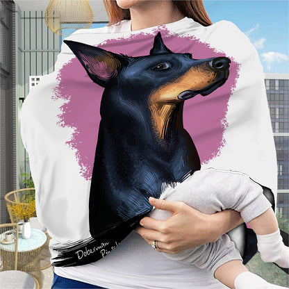 Dobermann Portrait Print Baby Seat Cover