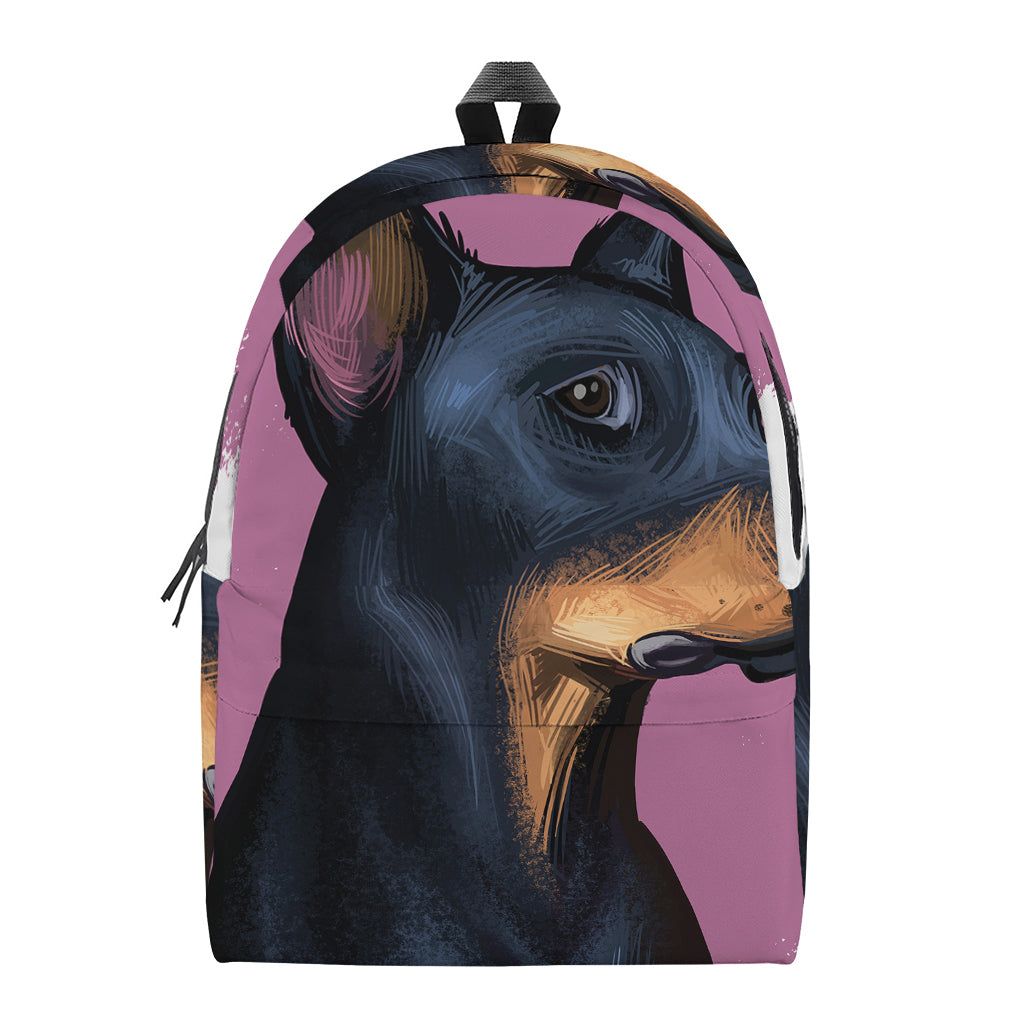 Dobermann Portrait Print Backpack