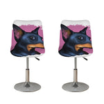 Dobermann Portrait Print Bar Stool Covers