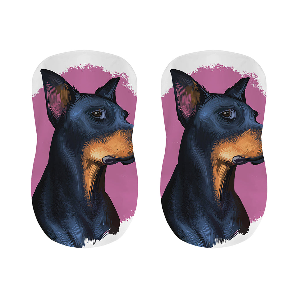 Dobermann Portrait Print Bar Stool Covers