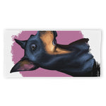 Dobermann Portrait Print Beach Towel