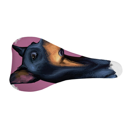 Dobermann Portrait Print Bicycle Seat Cover