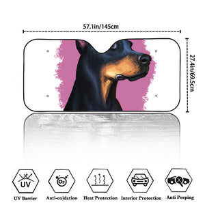 Dobermann Portrait Print Car Windshield Sun Shade