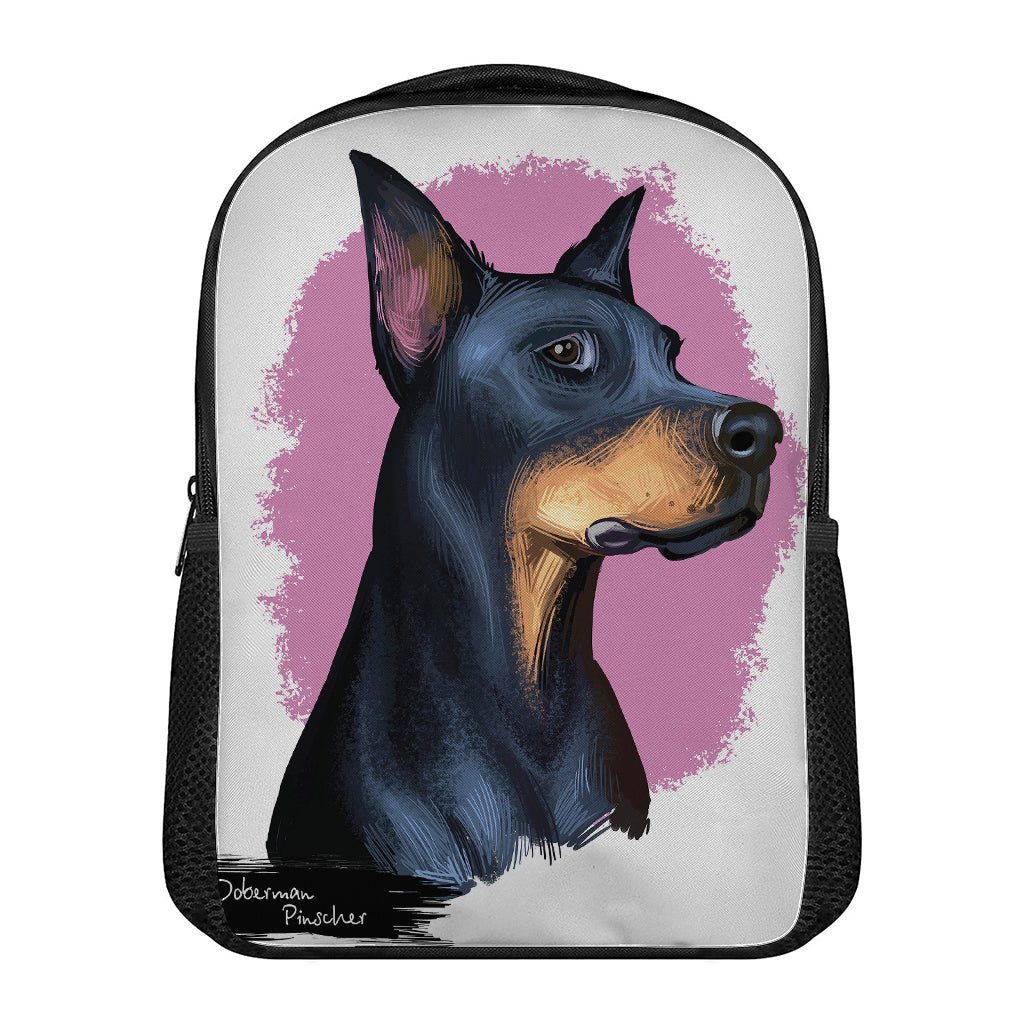 Dobermann Portrait Print Casual Backpack