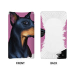 Dobermann Portrait Print Changing Pad Cover