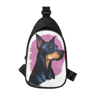 Dobermann Portrait Print Chest Bag