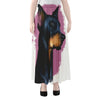 Dobermann Portrait Print Chiffon Maxi Skirt