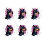Dobermann Portrait Print Coaster Set