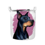 Dobermann Portrait Print Collapsible Laundry Basket