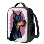 Dobermann Portrait Print Crossbody Lunch Bag
