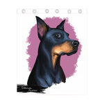 Dobermann Portrait Print Curtain