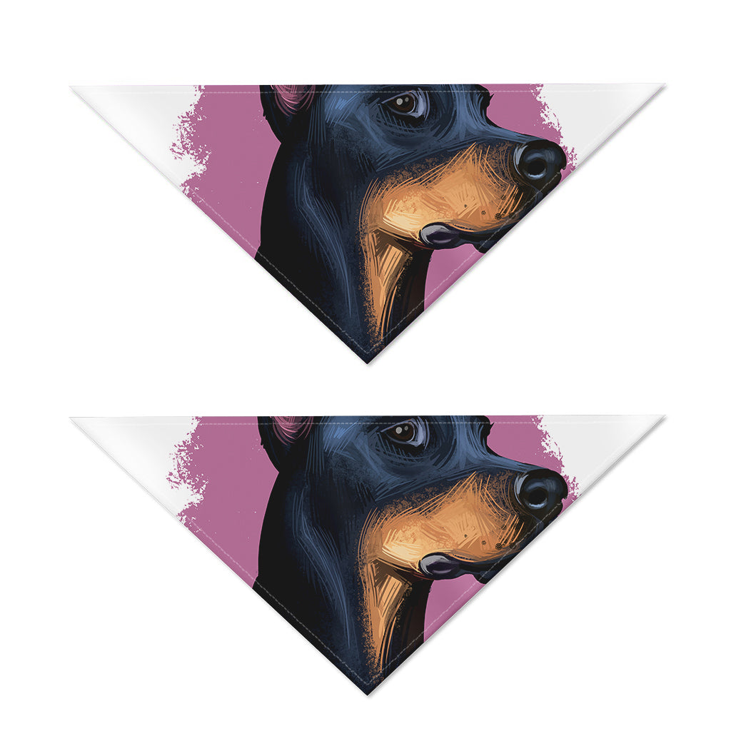 Dobermann Portrait Print Dog Bandana