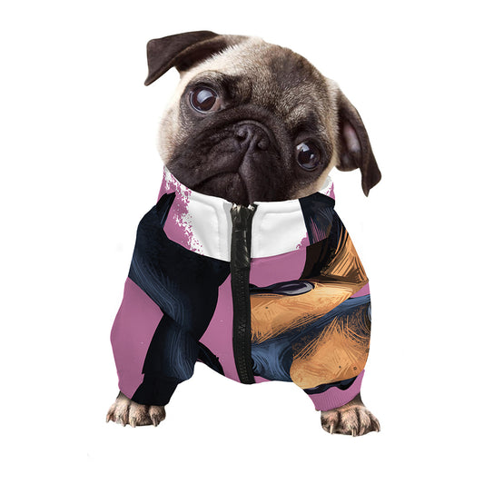 Dobermann Portrait Print Dog Zip Up Jacket