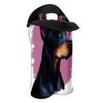 Dobermann Portrait Print Double Neoprene Wine Tote